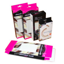 Caja de cartón de cartón de impresión de cartón plegable / caja de embalaje USB con percha